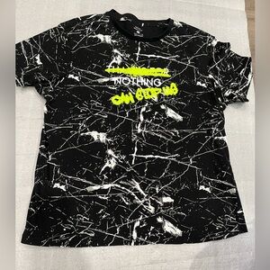 [XXL/PTP23”]Urban Heritage Black White Tie Dye Abstract Graphic SS T-Shirt BAN